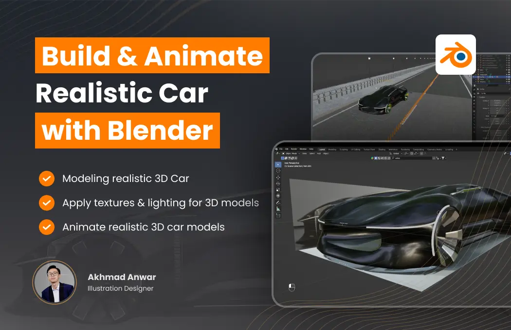 Kelas Build and Animate Realistic Car with Blender di BuildWithAngga